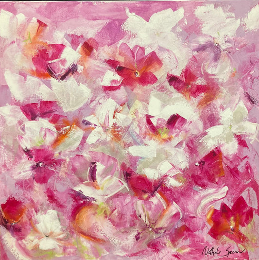 Lilyrose peinture sur toile : Découvrez la magie abstraite de ma dernière création artistique - Nathalie Spooner