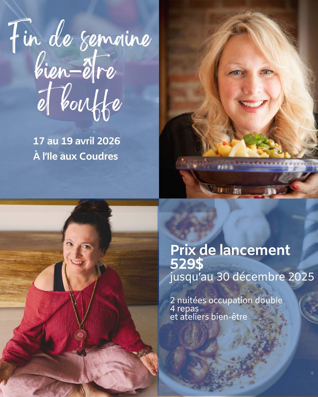 Fin de semaine Bouffe et Bien-Être à l'Ile aux Coudres - VOIR lien pour inscription