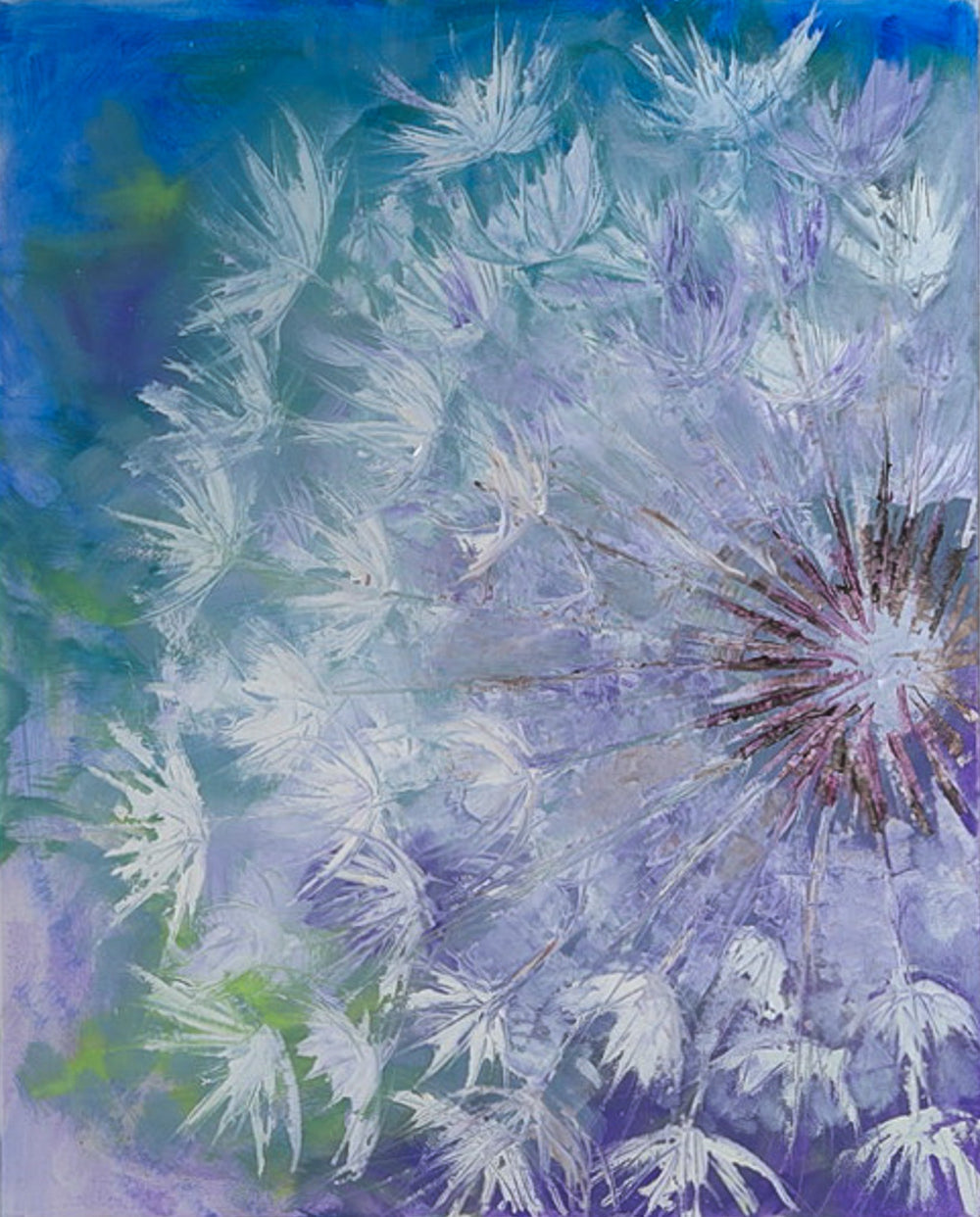 Dandelion Bleu Lavande - Oeuvre d'art originale - Nathalie Spooner