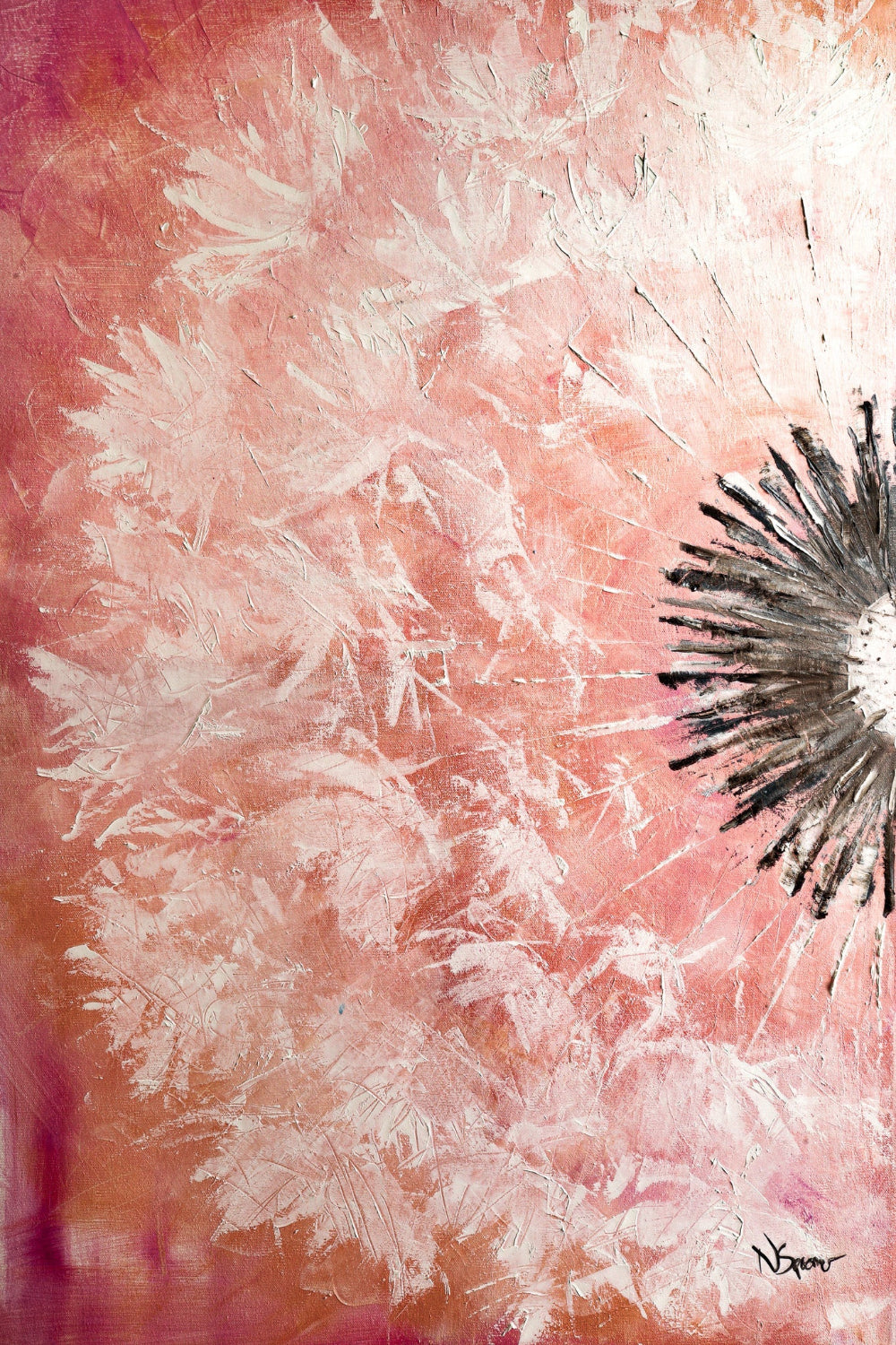 Dandelion rosé - Oeuvre d'art originale - Nathalie Spooner