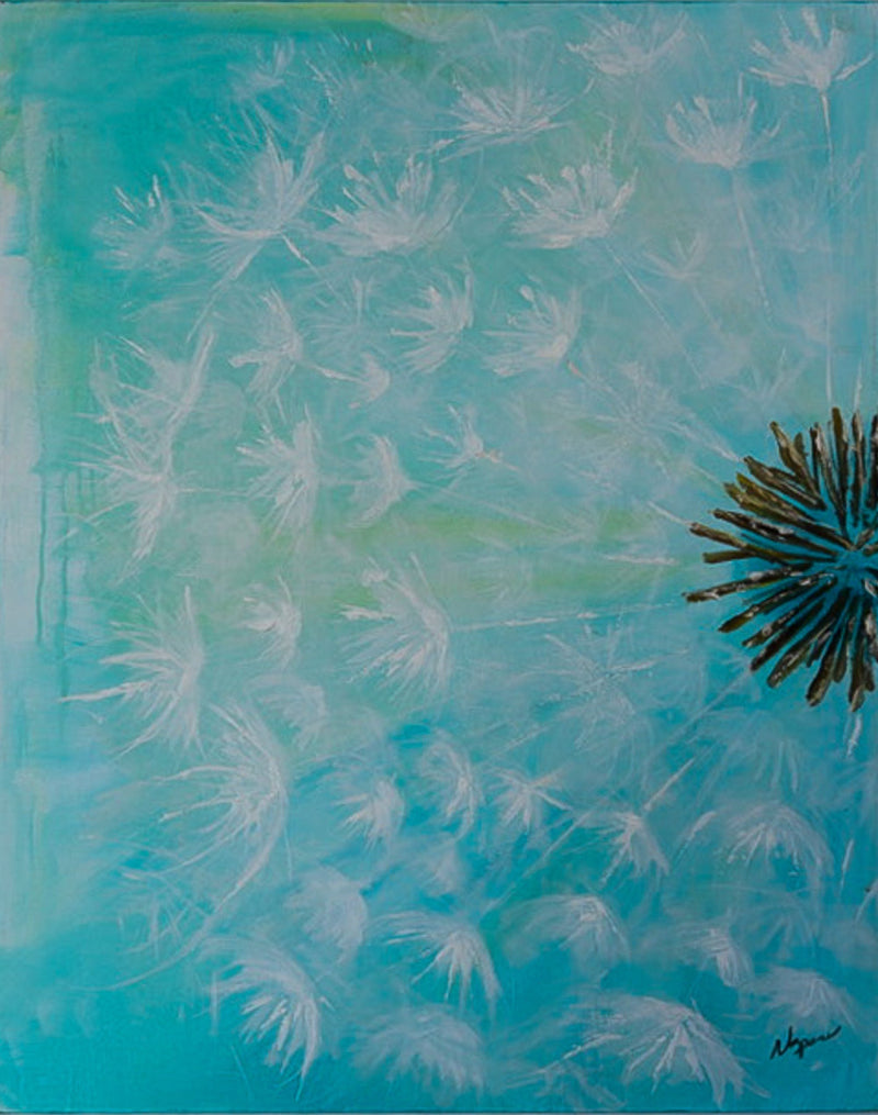 Dandelion Turquoise - Oeuvre d'art originale - Nathalie Spooner