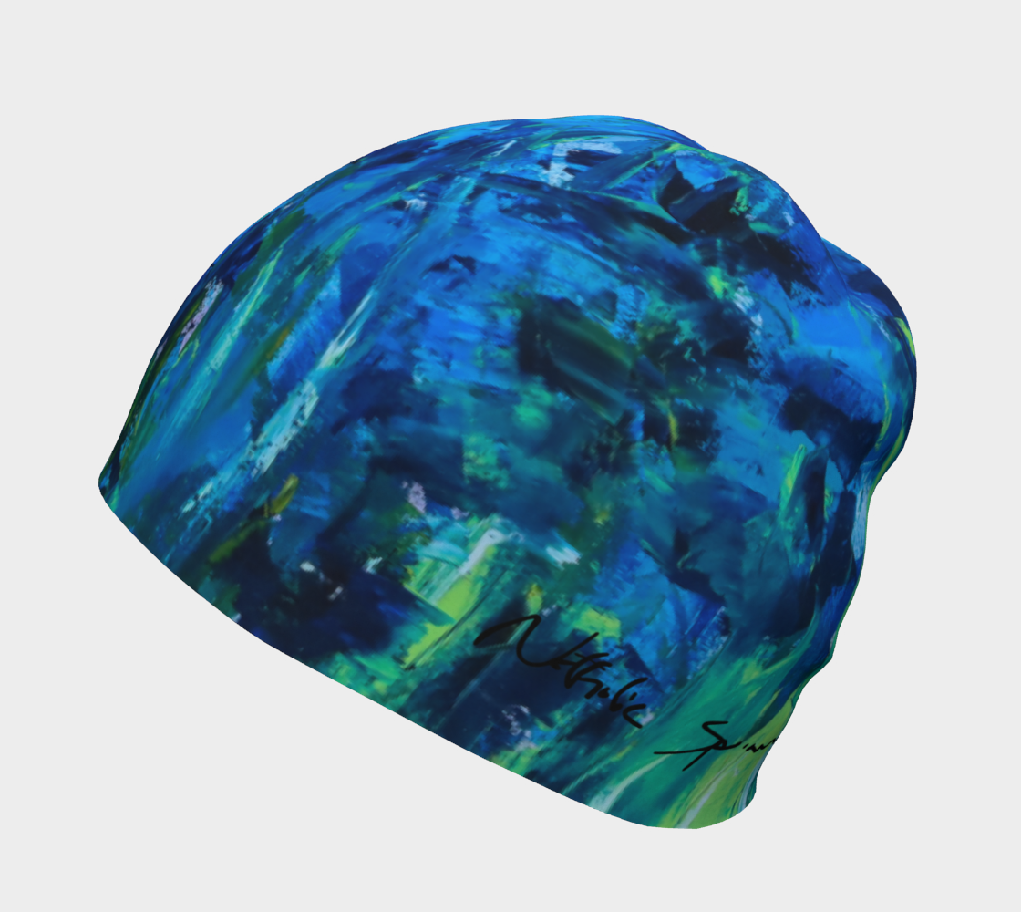 Tuque pour femme ou pour homme bleue imprimée de l'oeuvre Lazuli de Nathalie Spooner